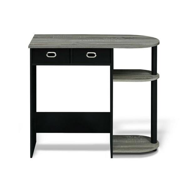 WALPLUS Go Green Home Laptop Notebook Computer Desk/Table, French Oak Grey/Black/Black Crafted for Practical Use and Stylish Living Spaces