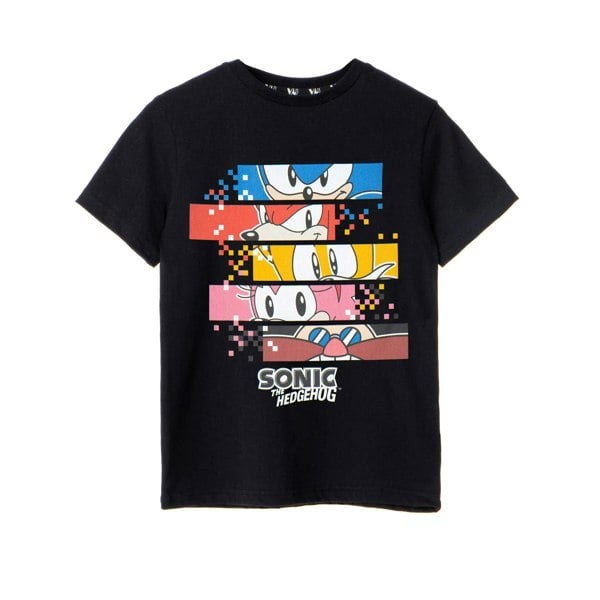 Sonic The Hedgehog Boys Pixel T-Shirt - Black