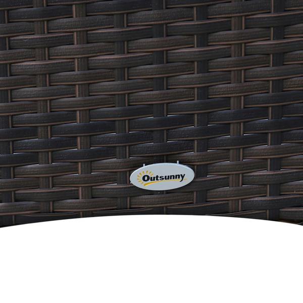 Brown woven rattan panel with Outssunny brand badge