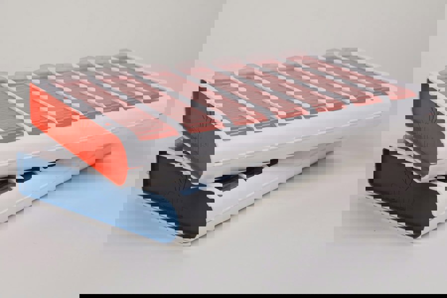 Pivotell Blue Weekly Pill Organiser - 7 Day (28 compartments / 4 doses a Day) Pill Storage with an Innovative Easy to Open Roller Shutter