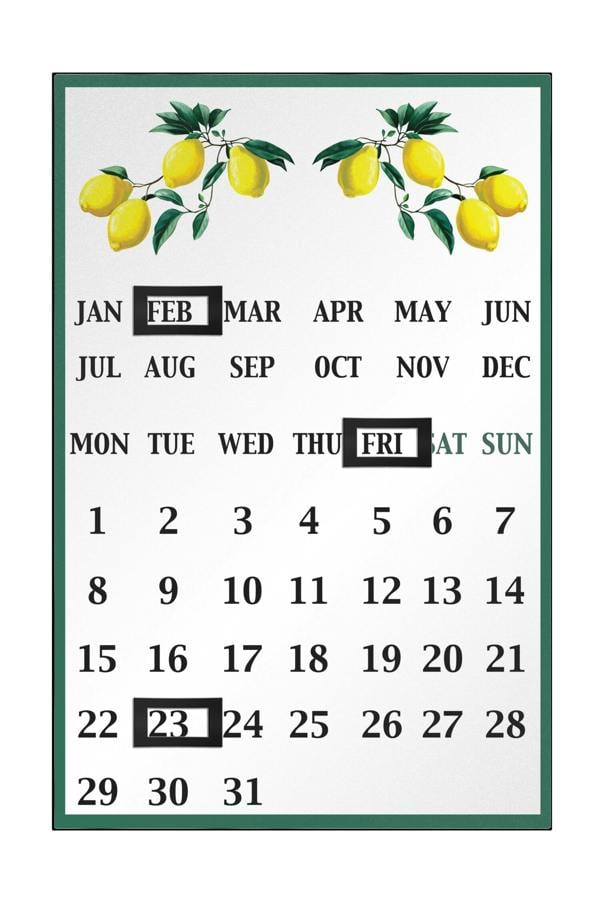 Orchard Fruits Lemon Tree Magnetic Calendar