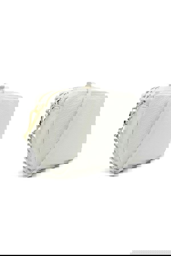 Kitise Italian Genuine Leather Crossbody Bag with Double Zipper Compartments