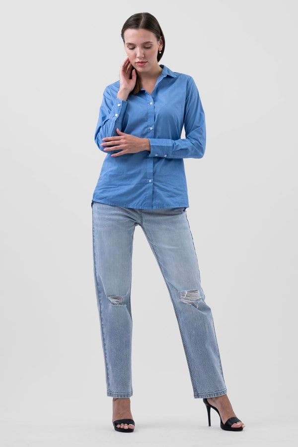 ENORSIA Womens  Straight Fit Ripped Jeans