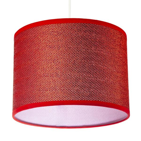 Modern and Designer Mini Diamond Red Glitter Fabric Round Lamp Shade Image 5