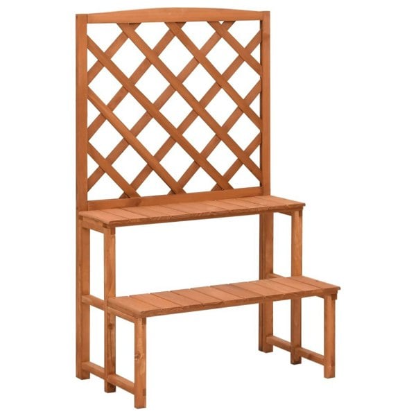 Berkfield Plant Stand with Trellis 70x42x115 cm Solid Fir Wood