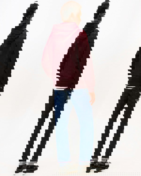 Tommy Hilfiger Essential Flag Embroidery Mens Fleece Hoodie - Deep Burgundy