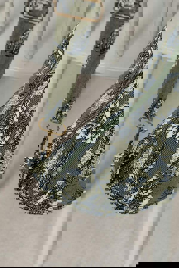 Lily & Me Harvest Print Cord Crossbody Bag Moss