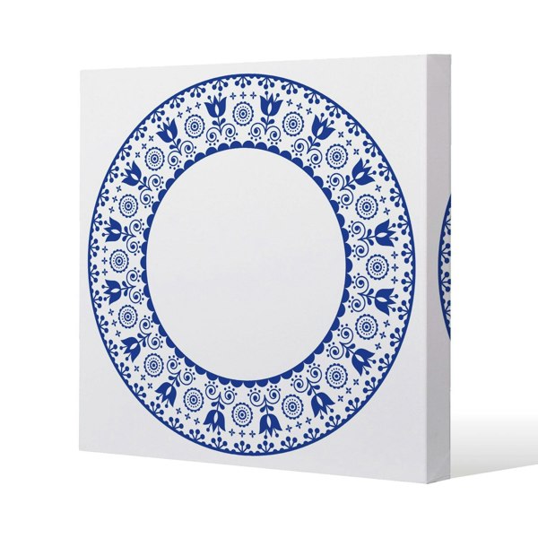 Benjamin Tate Design Folk Art Slim Style Canvas Print  75x75cm , 15mm Slim Real wood.
