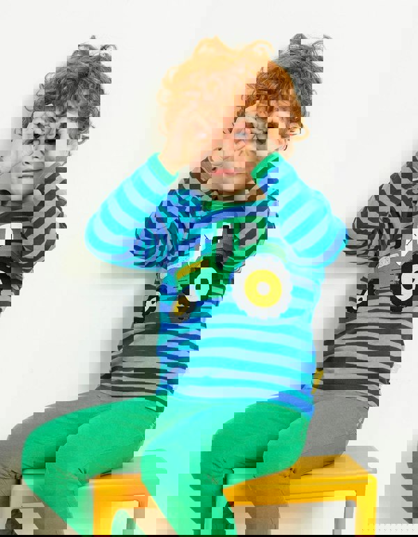 Organic Tractor Applique T-Shirt - Toby Tiger UK Retail