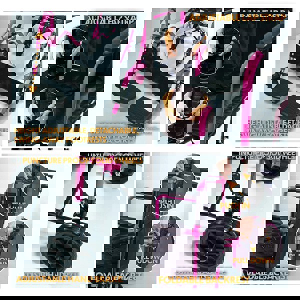 Aidapt Aluminium Compact Transport Wheelchair Pink