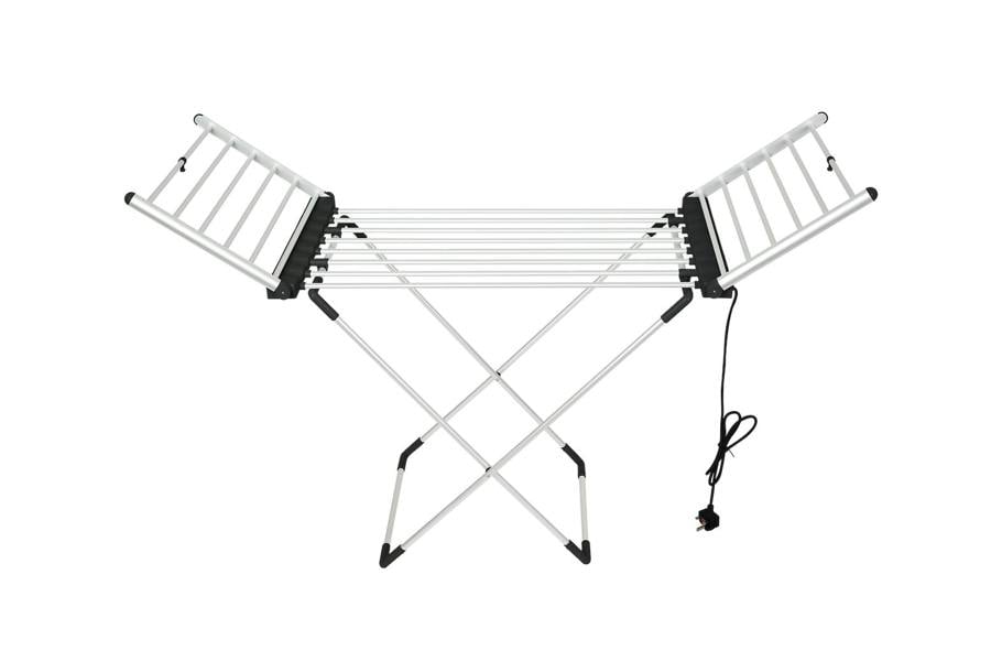 Groundlevel Extra Large 20 Bar Heated Electric Winged Clothes Airer with Timer