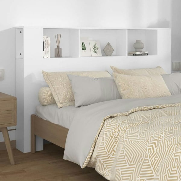 Berkfield Headboard Cabinet White 160x18.5x104.5 cm