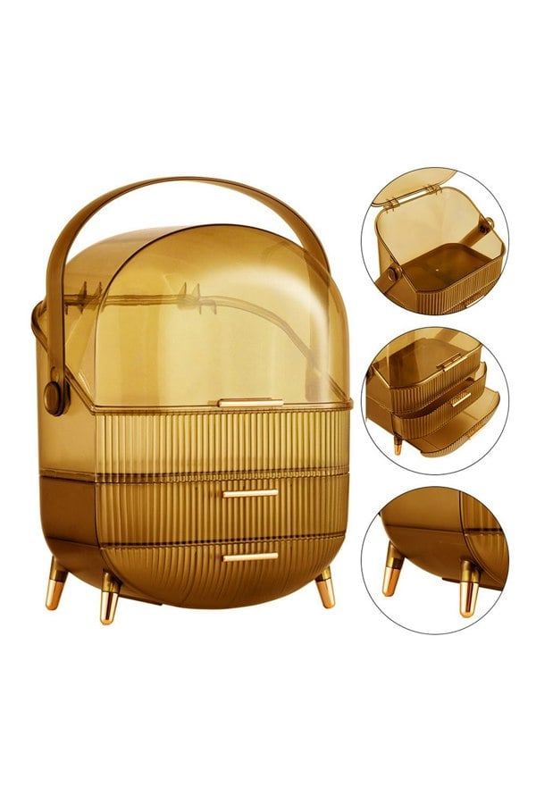 Living and Home Cosmetic Organizer Skincare Display Box With 2 Layers Of Storage Boxes For Dormitory & Bedroom Vanity Case