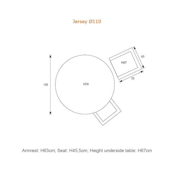 Garden Impressions Jersey 4 Seater Round Dining Suite