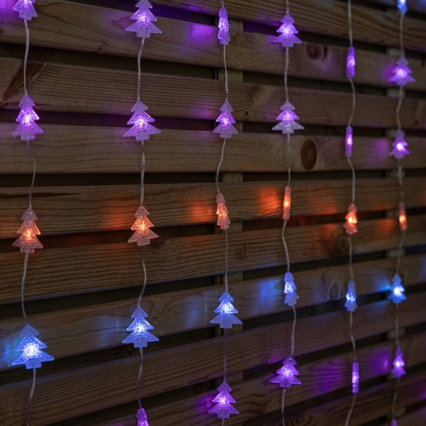 Samuel Alexander 1.2m x 1.2m Light up FlexiBrights Christmas Tree Curtain Lights with 108 Rainbow LEDs