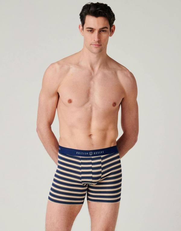 British Boxers Multipack 4 Pairs of Men's Bamboo Stretch Trunks – Maritime
