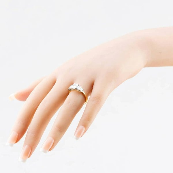 T. H. Baker 18ct Yellow Gold Certified 1.63ct Radiant Cut Diamond Five Stone Ring RN10763