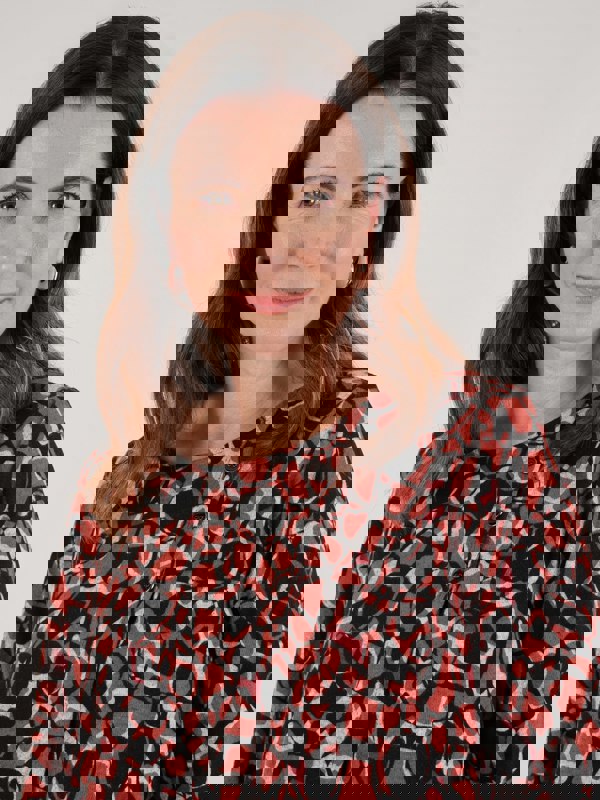 TIGI-Wear Mock Cardi All Over Animal Print Top