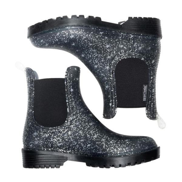 Regatta Childrens/Kids Harriet II Glitter Star Wellington Boots - Black - 