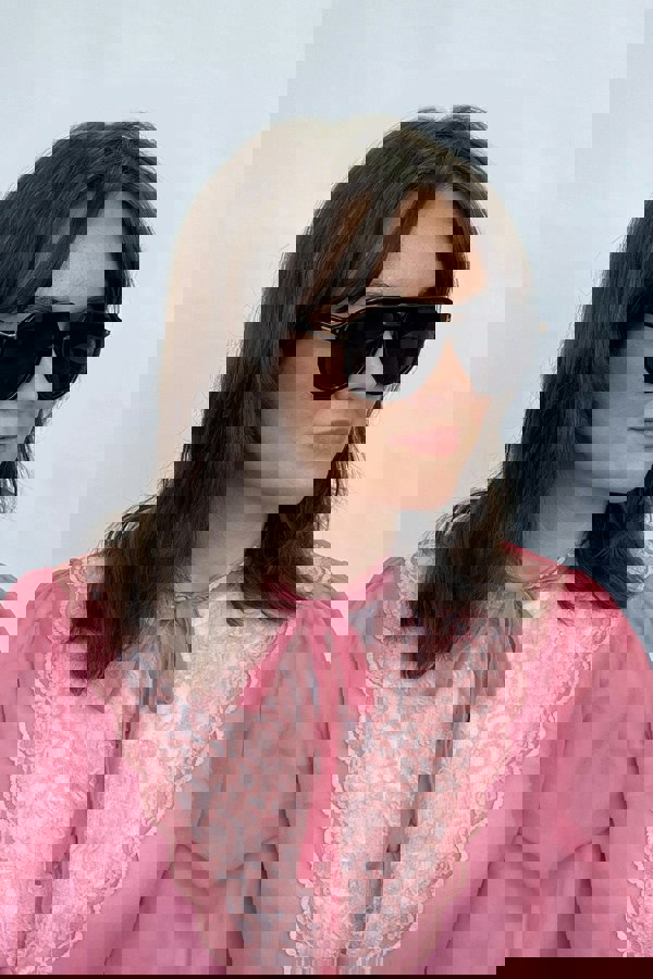 SVNX Oversized Navigator Sunglasses in Black