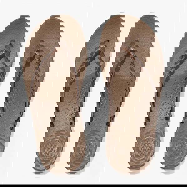 FitFlop FitFlop IQUSHION Womens Ergonomic Toe Post Flip Flops Bronze