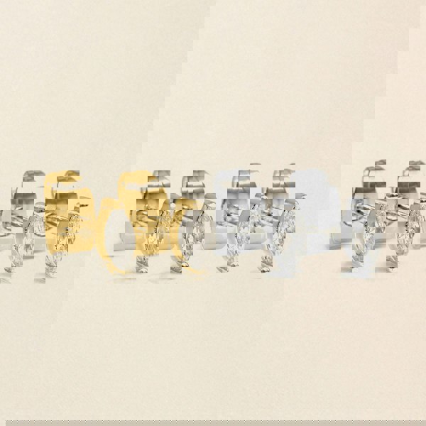 Say It With Clear CZ Marquise Stud Earrings - Silver