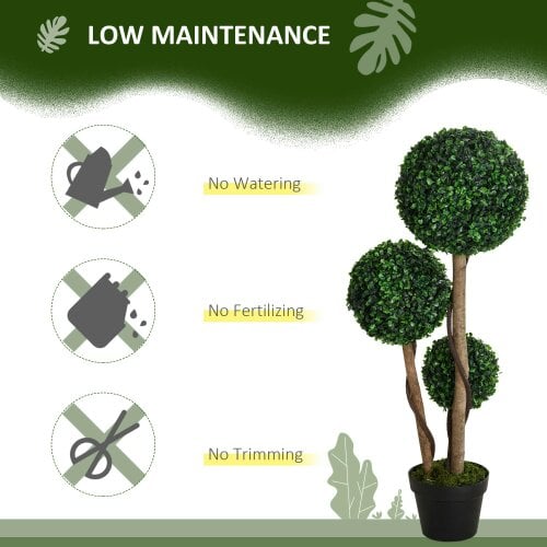 Wyld Haus Moneri Dark Green Artificial Boxwood Ball Topiary Tree In Pot For Decorative Use