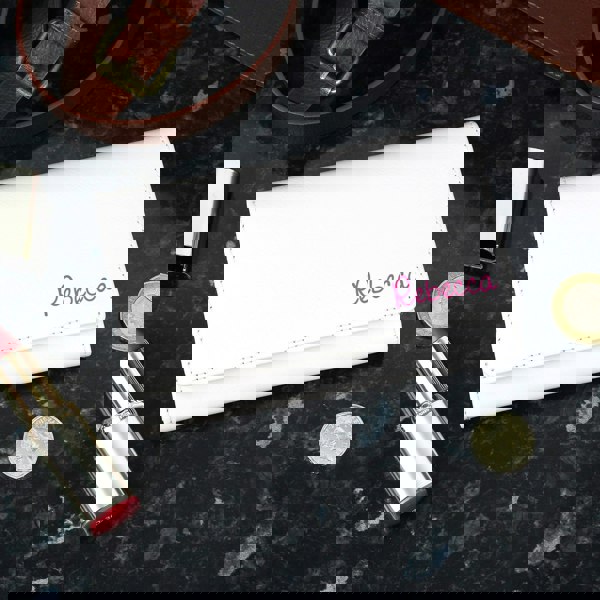 Personalised Memento Company Personalised Pink Name Cream Leather Purse