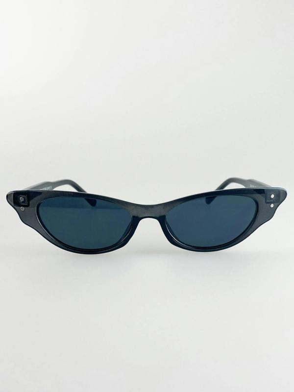 Grey Extreme Cat Eye Sunglasses with Grey Lenses - svnx