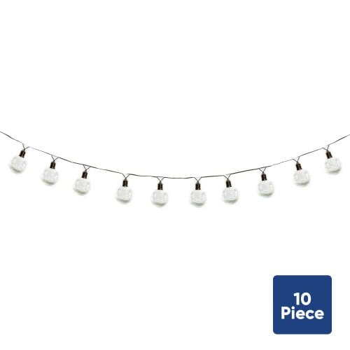Gardenwize 10-Piece Solar Crackle Ball String Lights – Outdoor LED Garden Lights