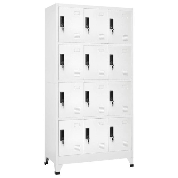 Berkfield Locker Cabinet White 90x45x180 cm Steel