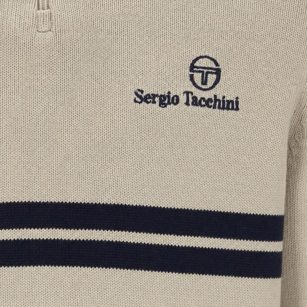 Sergio Tacchini New Dallas 1/4 Zip Knitted Jumper Peyote/Maritime Blue