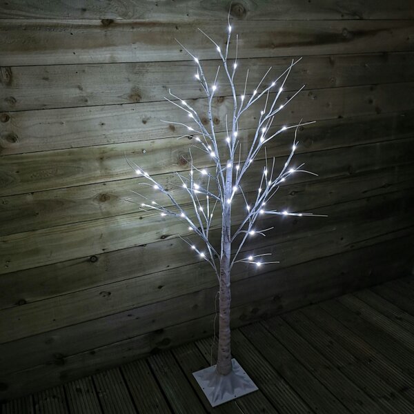 Samuel Alexander 1.5m (5ft) Indoor Outdoor Christmas Lit Birch Tree with 64 Ice White LEDs