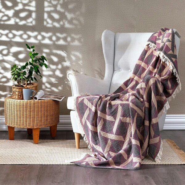 Cotton and Olive Camden Soft Cotton Jacquard Throw | SECONDS