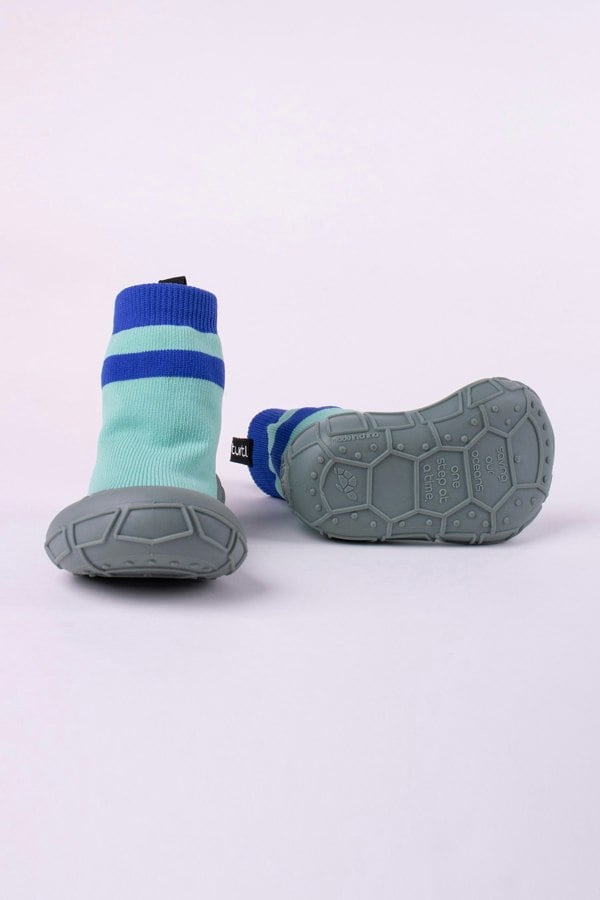 Turtl Kids' Recycled Indoor Outdoor Sock Shoes in Aqua
