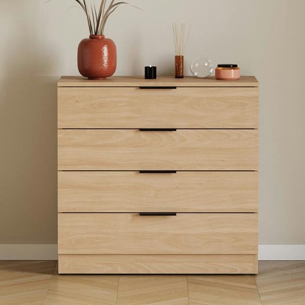 Vida Designs Trega 4 Drawer Chest, Black