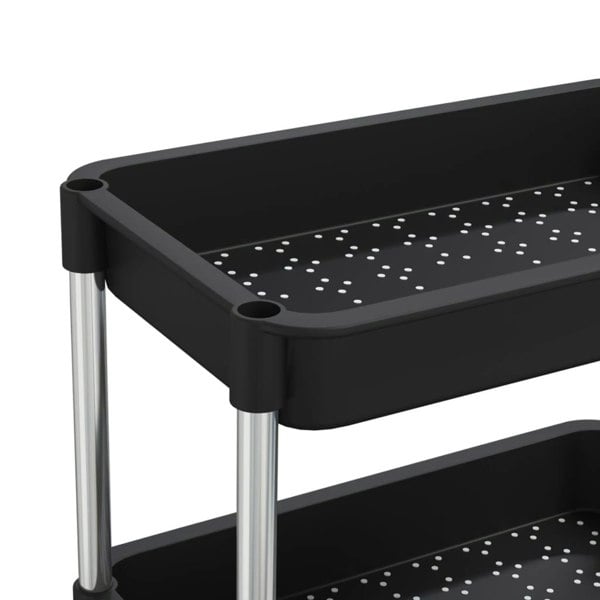Berkfield 5-Tier Kitchen Trolley Black 42x29x128 cm Iron and ABS