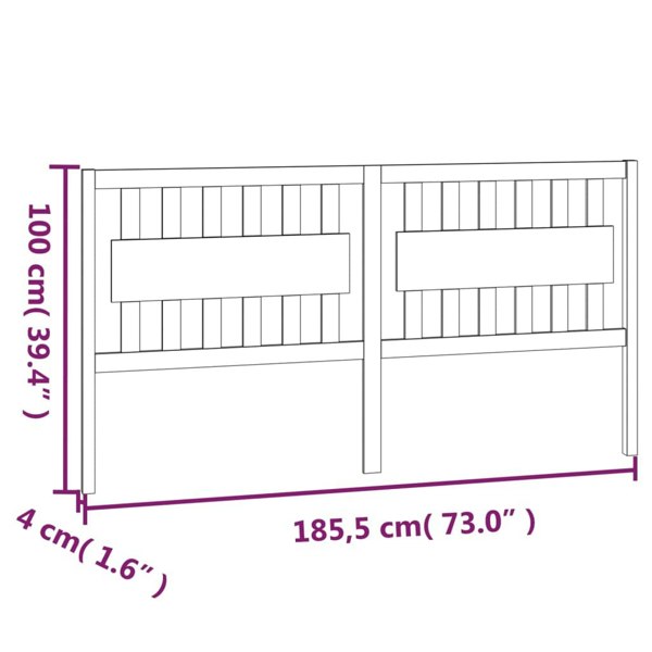 Berkfield Bed Headboard 185.5x4x100 cm Solid Wood Pine