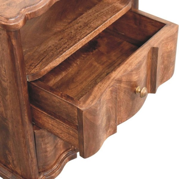 Artisan Furniture Solid Wood 2-Drawer Bedside with Open Shelf