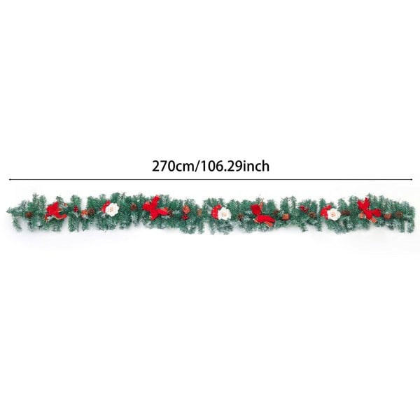 Cute Pre-lit Artificial Christmas Garland with Santa for Door and Mantel Living and Home