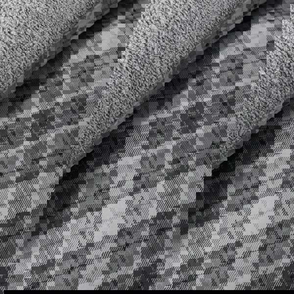 Catherine Lansfield Cosy Sherpa Check Duvet Cover Set Grey