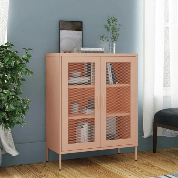 Berkfield Storage Cabinet Pink 80x35x101.5 cm Steel