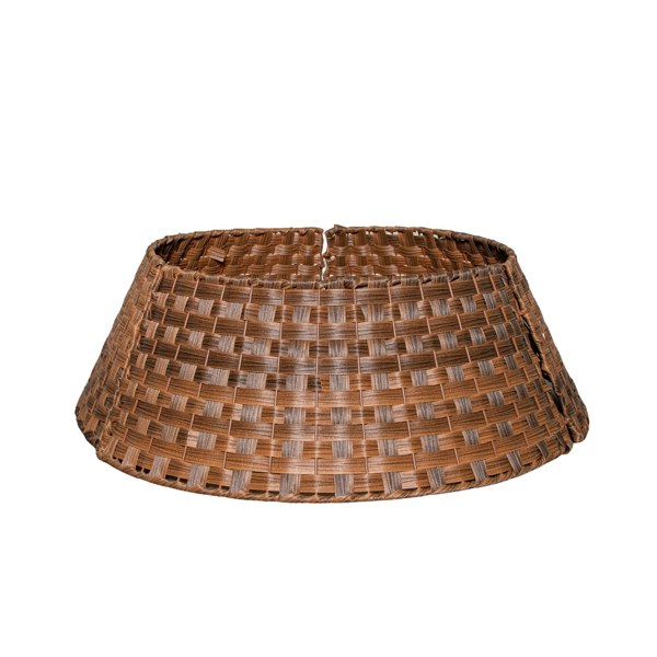 Samuel Alexander 48/70cm Samuel Alexander Large KD Plastic Wicker Rattan Woven Christmas Tree Skirt in Brown