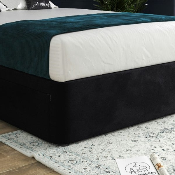 Casa Magna Marcelo Upholstered Soft Velvet Bed Frame - Black