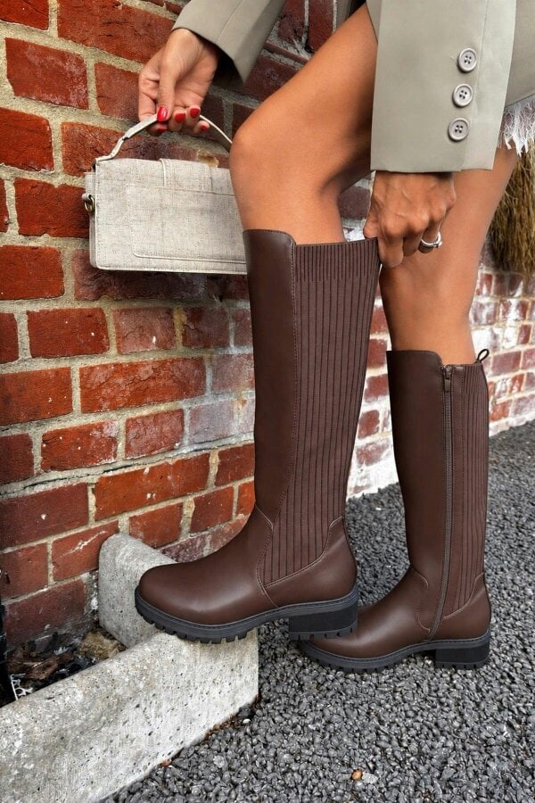 ikrush Aurelia Zip Up Knee High Boots