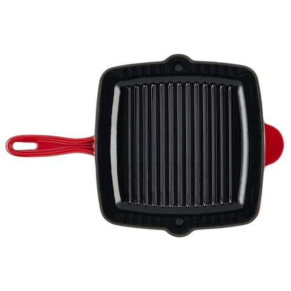 Cook Professional Cast Iron Frying Pan & Skillet 2 Piece Set | Red