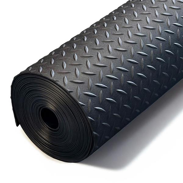 Nicoman Non-Slip Recycled Rubber Flooring Rolls - Diamond Pattern