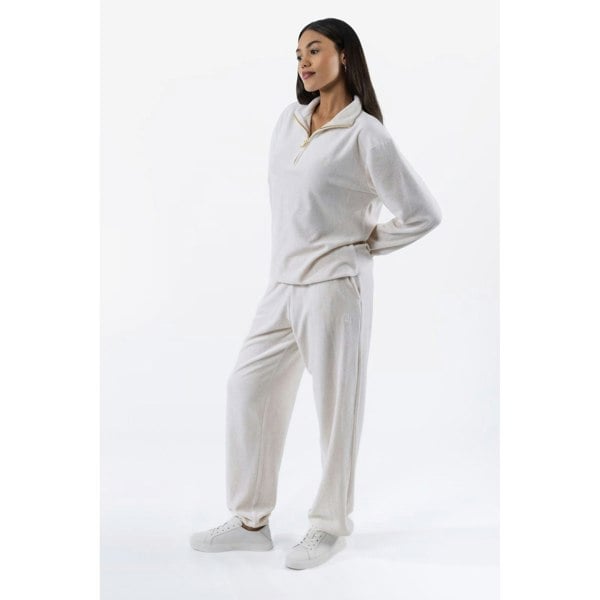 Juicy Couture Davidson Gold Polyester Women's Cream Track Pants