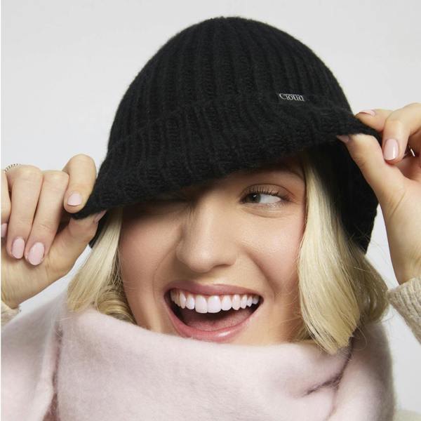 Silver Cloud Beauty Silver Cloud Silver Infused Satin Lined Beanie - Black