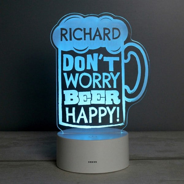 Personalised Memento Company Personalised "Beer Happy" LED Colour Changing Light
